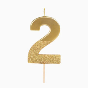 Vela 2 Dourado Glitter